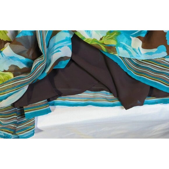 Signature/Robbie Bee Dress 100% Silk Romantic Strappy 14W V Neck Sequin  Empire - Picture 10 of 11